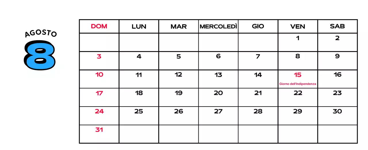 Calendari colorati con una varietà di illustrazioni retrò