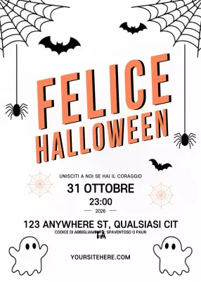 Invito di Halloween arancione di tendenza