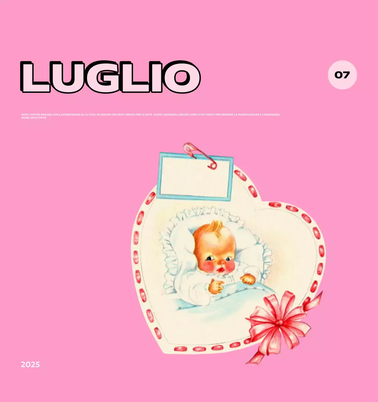 Calendari colorati con una varietà di illustrazioni retrò