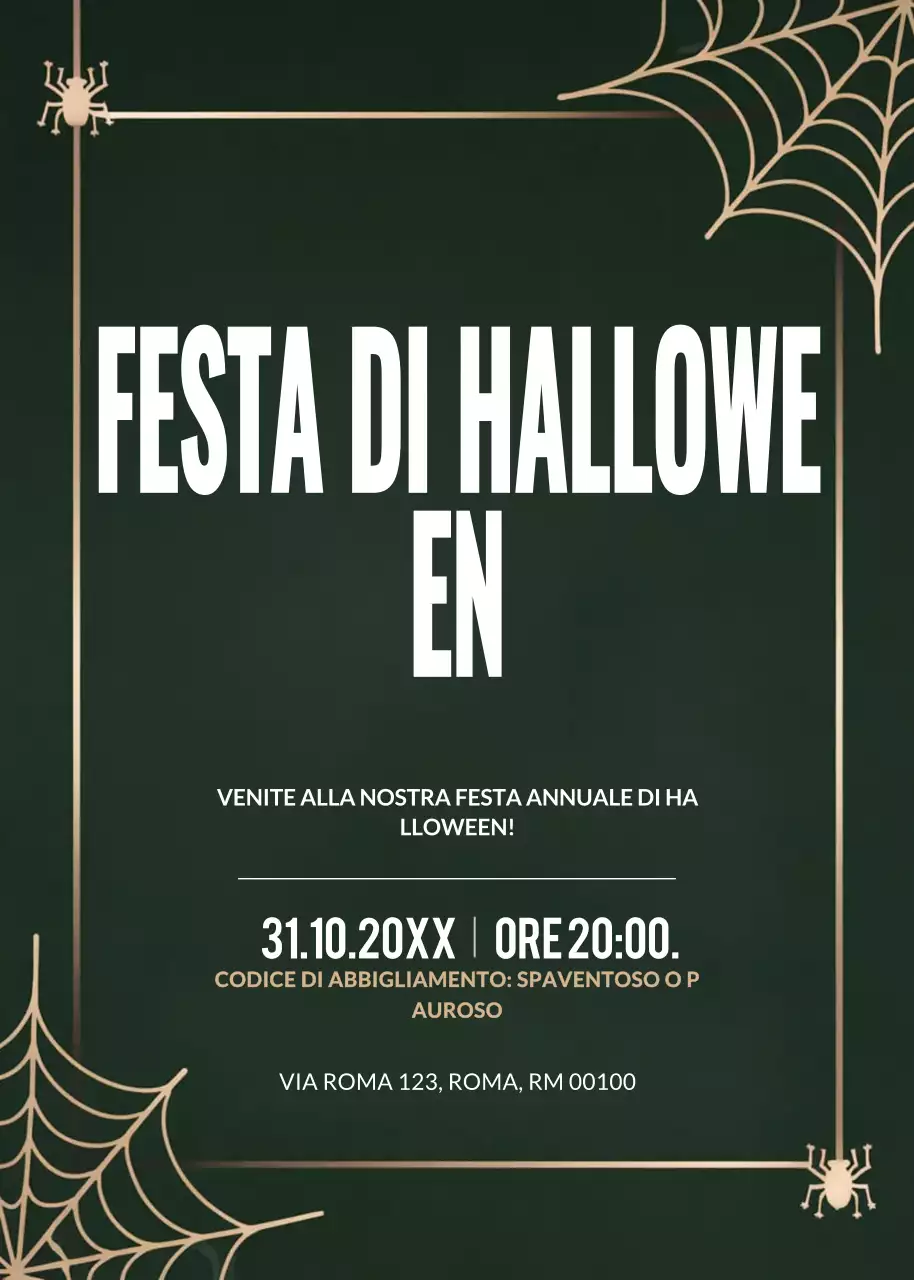 invito gotico nero per Halloween