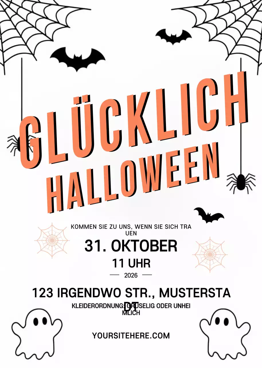 Orange Trendy Halloween-Einladung
