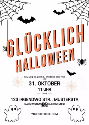 Orange Trendy Halloween-Einladung