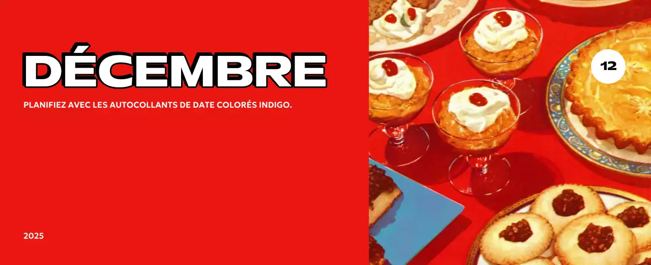 Calendriers colorés avec une variété d'illustrations rétro