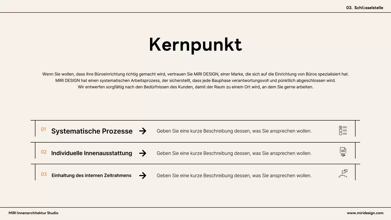 Orange moderne Innenanzeige