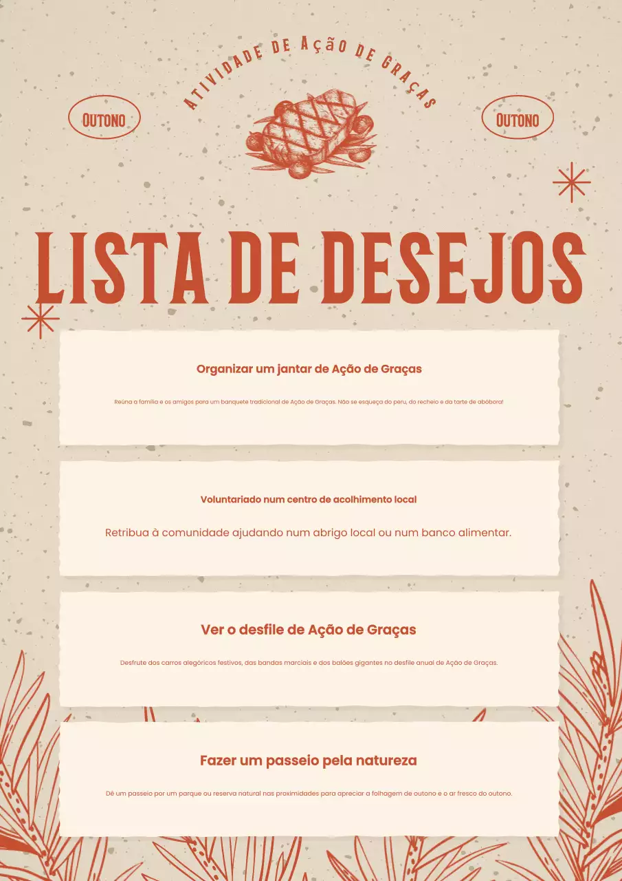 bege vintage Guia de Ação de Graças