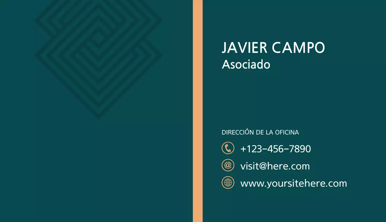 tarjeta de visita moderna verde azulado