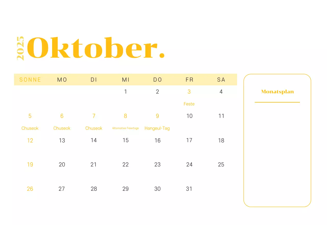 Kalender mit Jugendillustrationen auf gelb-grünem Hintergrund