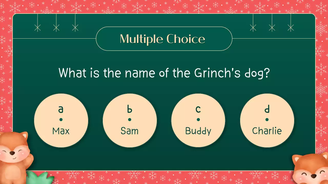 Red Traditional Christmas Quiz Event Presentation