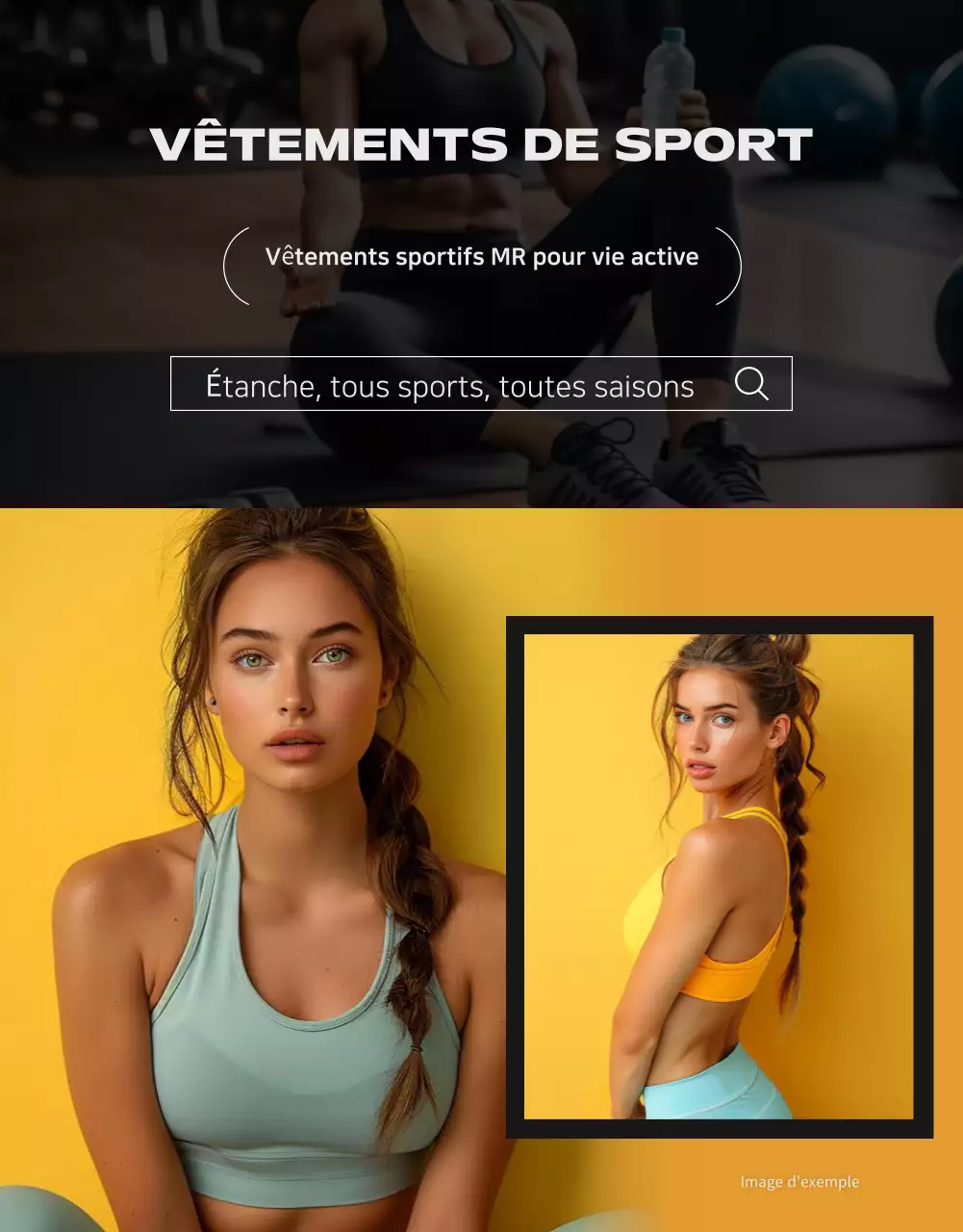 Promouvoir les produits sportifs modernes jaunes