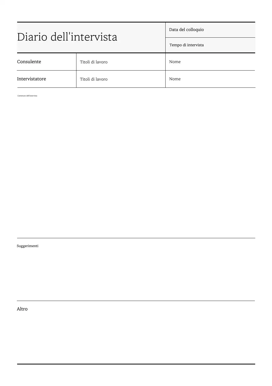 Semplice, bianco, rapporto di intervista