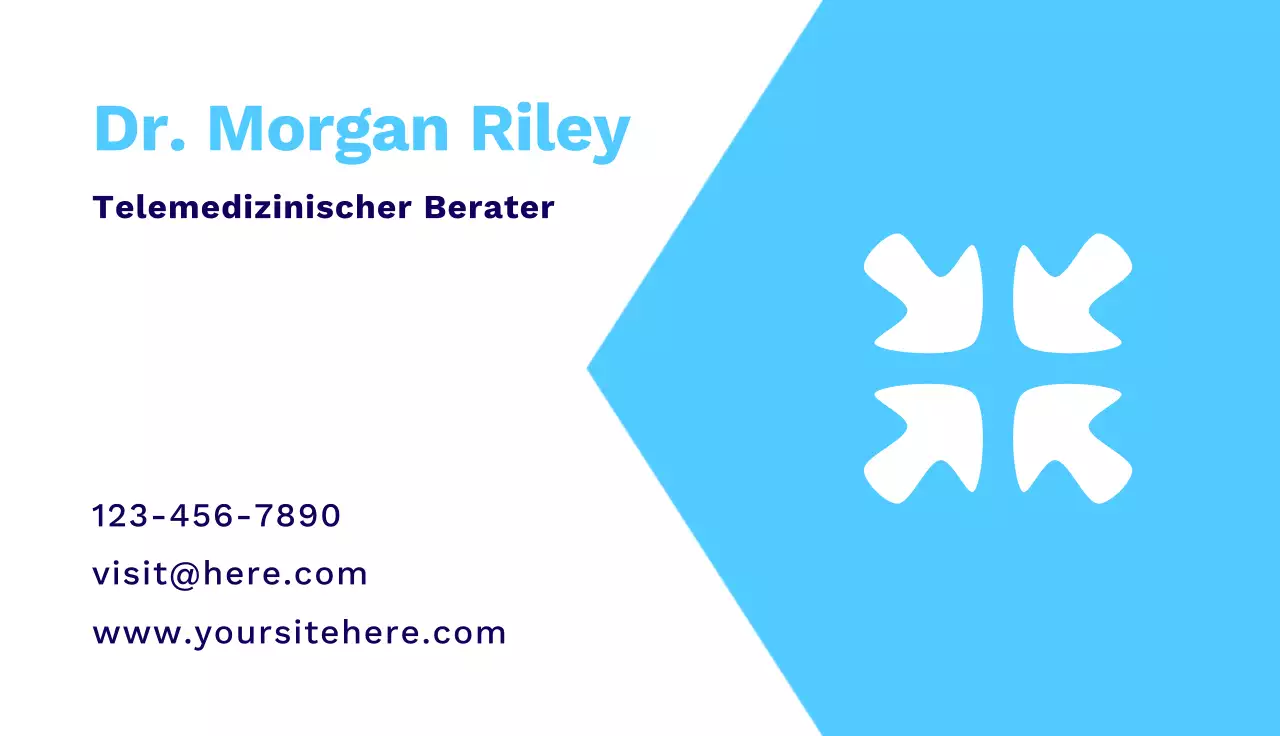 blaue moderne telemedizinische Visitenkarte