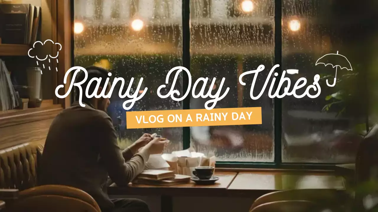 Vlog Hujan Estetika Coklat YouTube Thumbnail