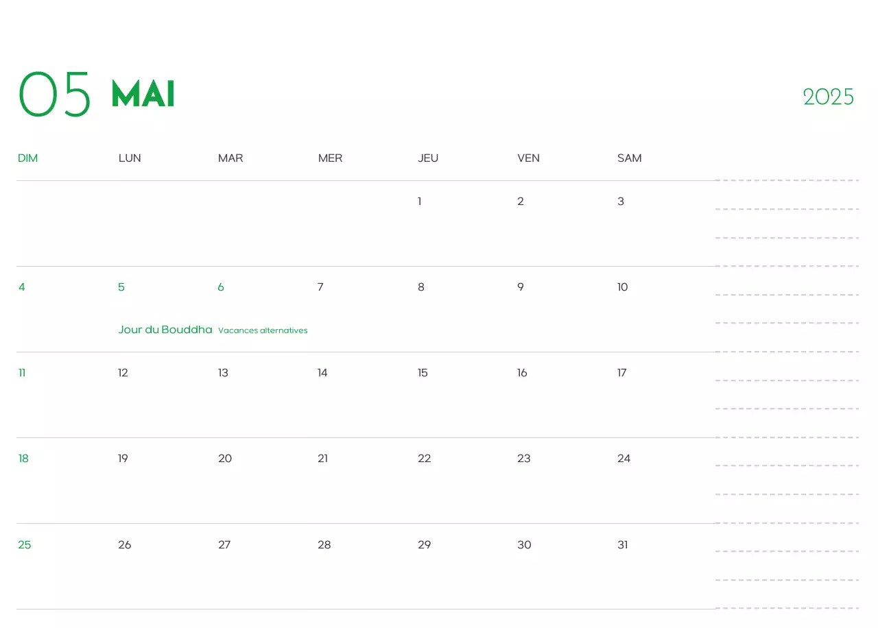 Un calendrier avec une photo de chiot et un message mignon dans une couleur verte.