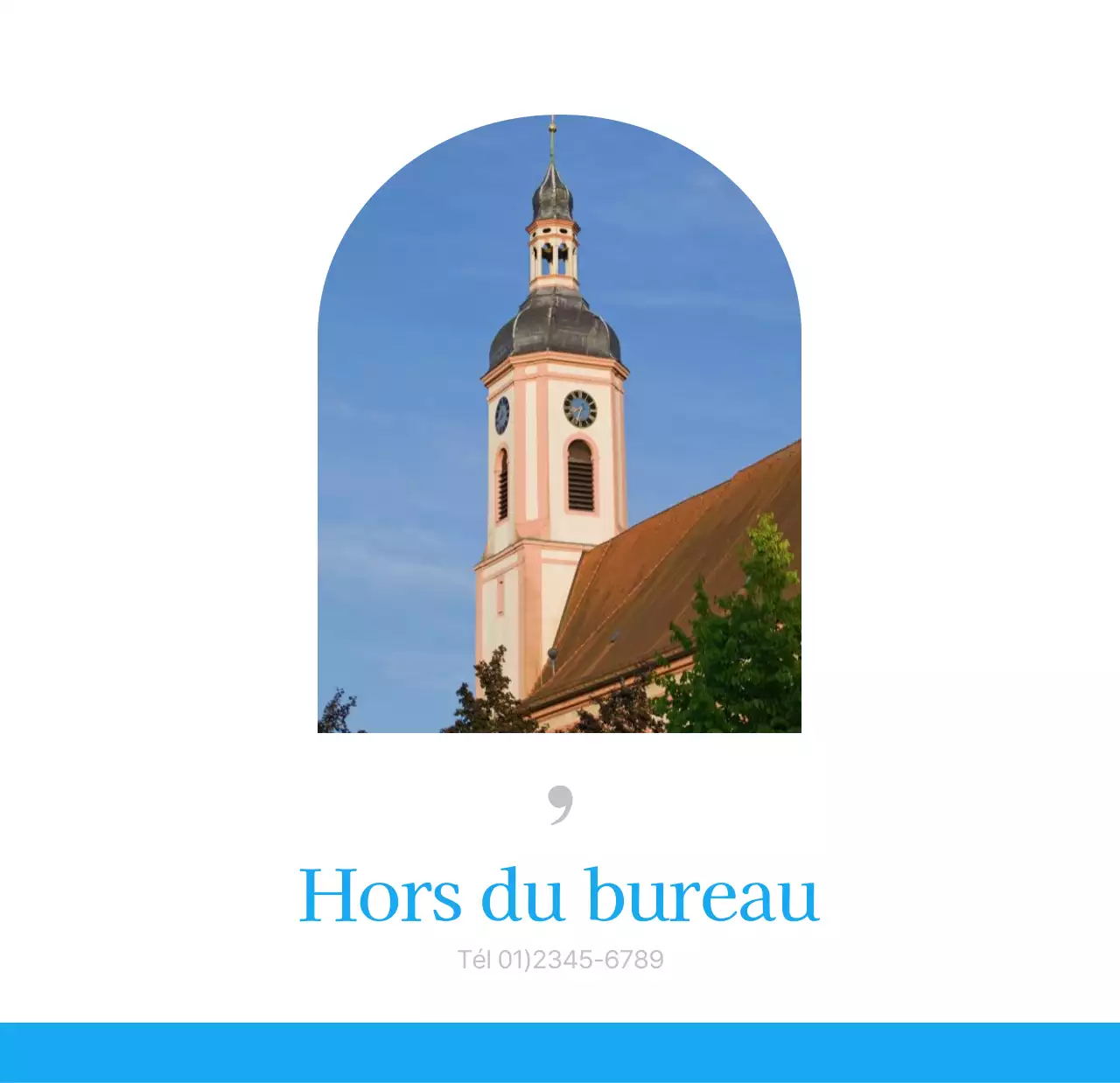 Calendrier d'église moderne bleu