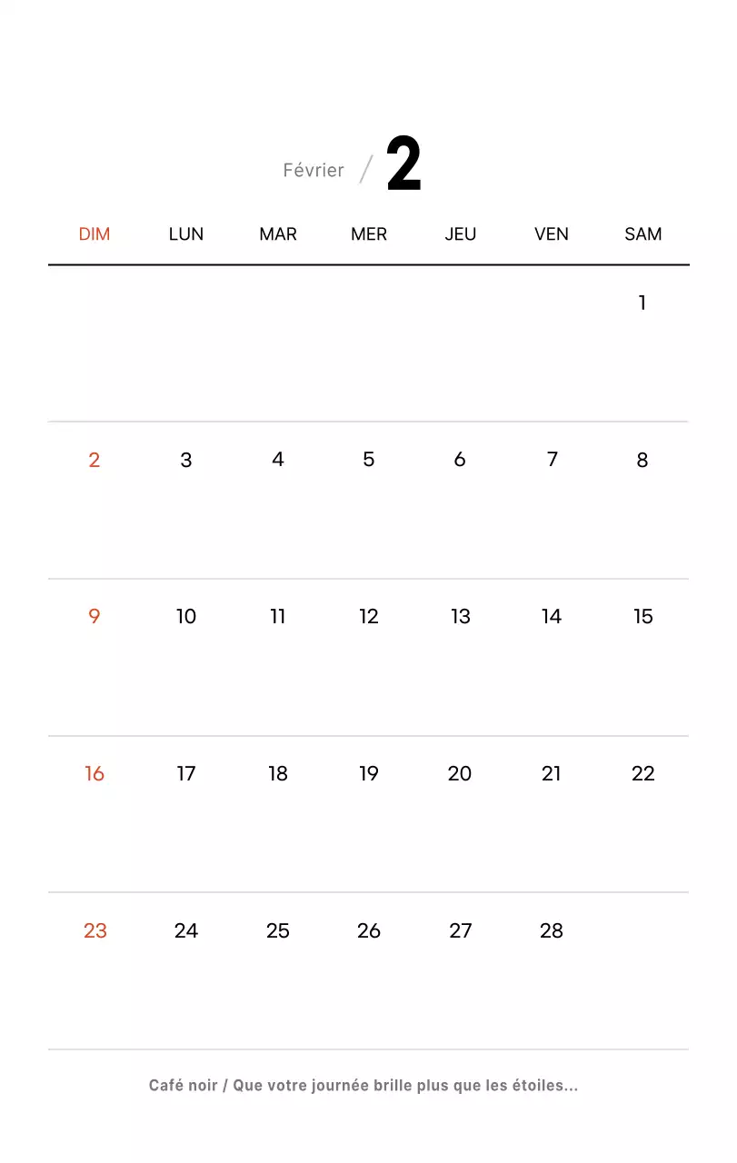 Calendrier de bureau photo simple pour les cafés dans les tons blancs
