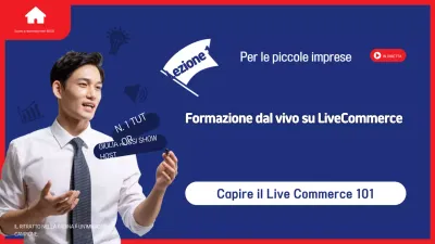 Moderna pubblicità di formazione online in blu e rosso