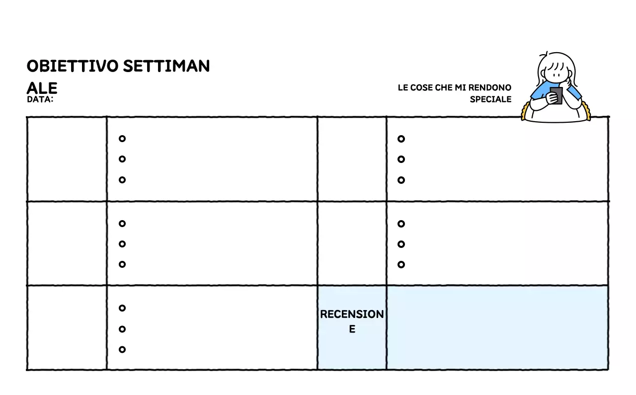 Calendario illustrato con un grazioso stile di linee