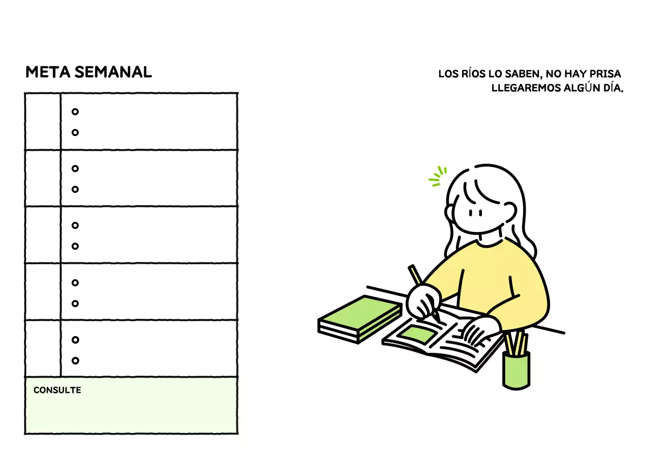 Calendario ilustrado con un bonito estilo de líneas