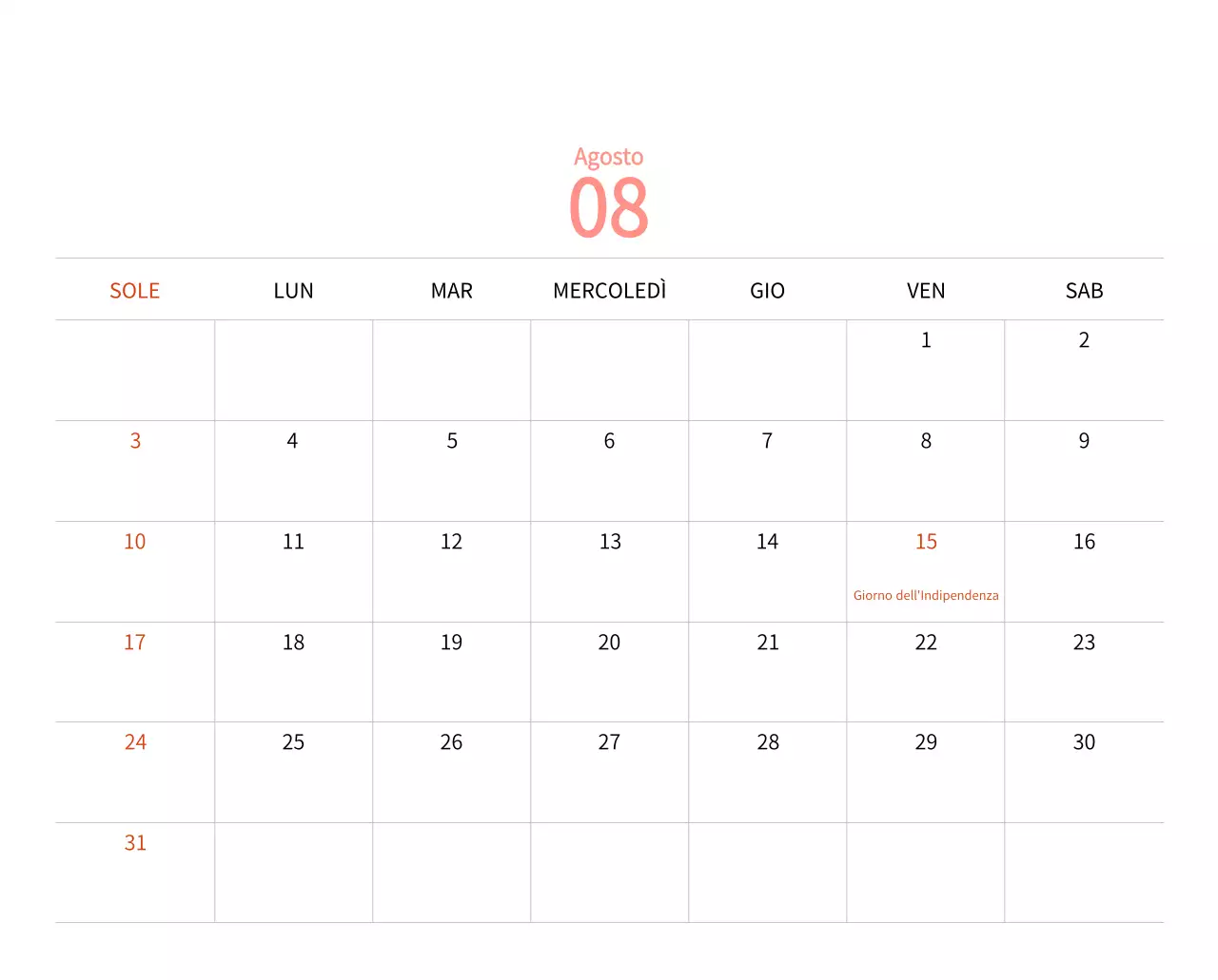 Calendario di Capodanno con una calda illustrazione