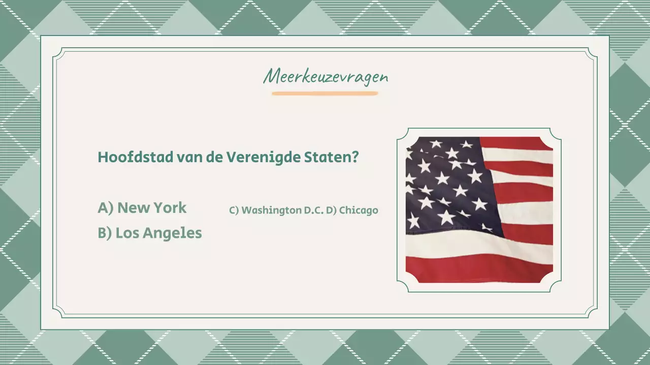 Preppy Leuke Groene School Quiz Presentatie