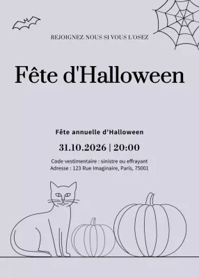 Invitation Halloween Minimale Grise