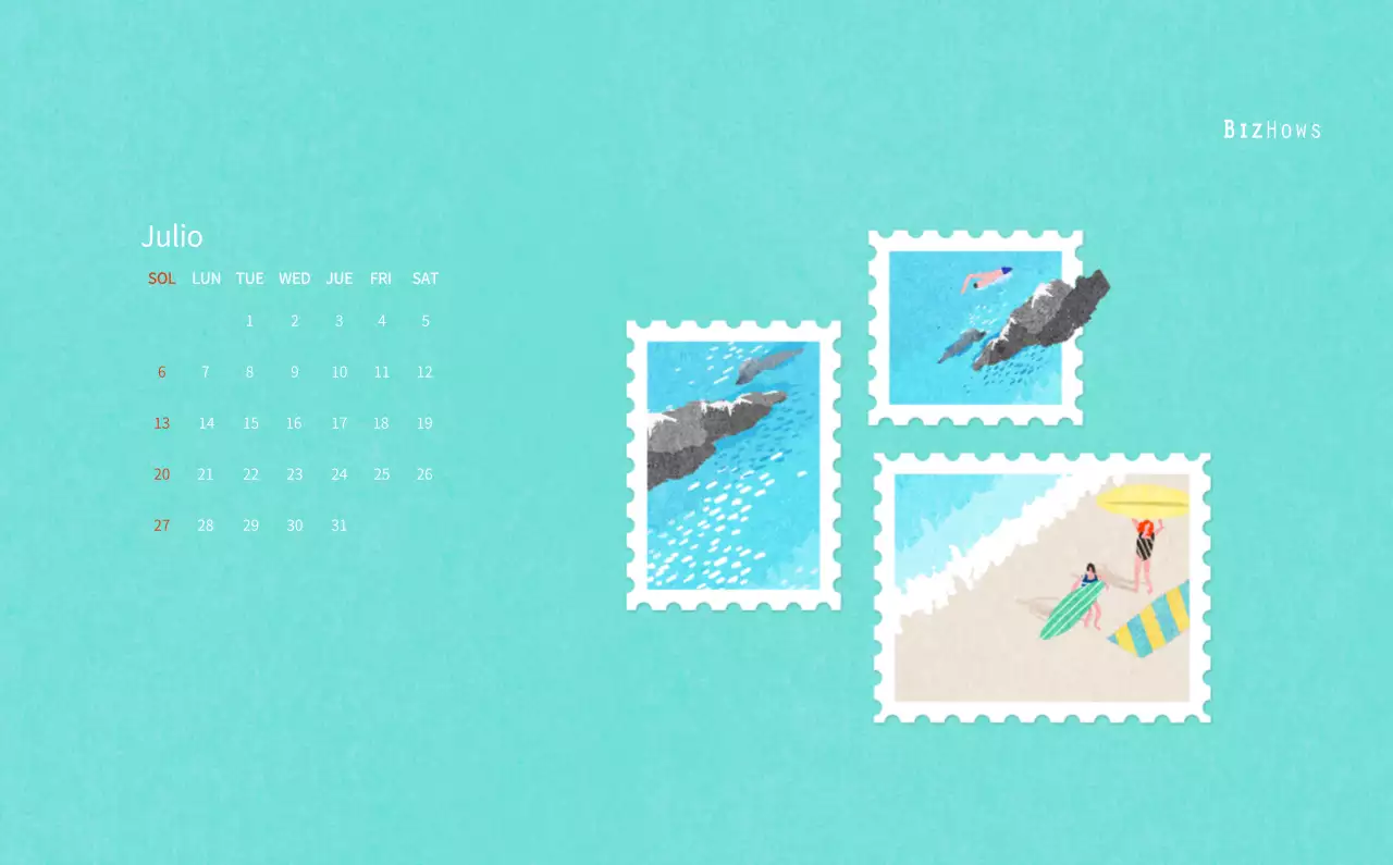 Calendario de Año Nuevo con cálidas ilustraciones