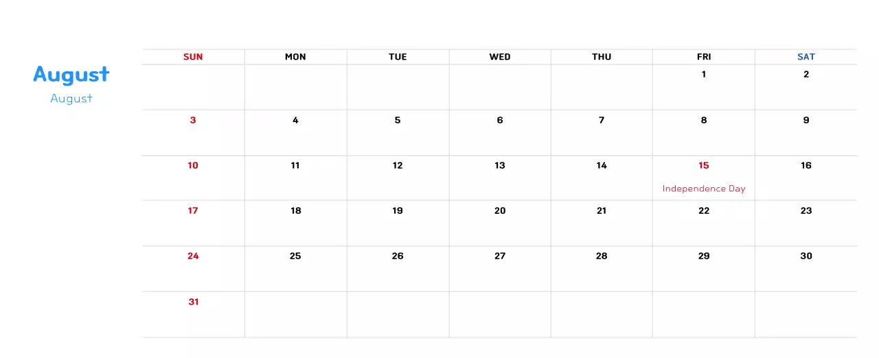 New Year's calendar with a warm, illustrated feel