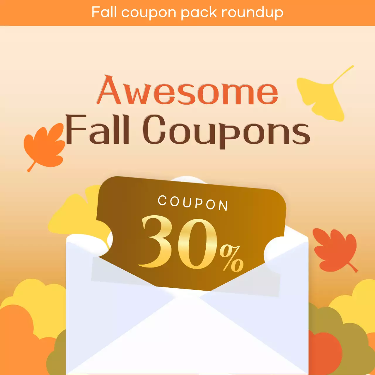 Carrossel de promoção de outono da moda laranja no Instagram