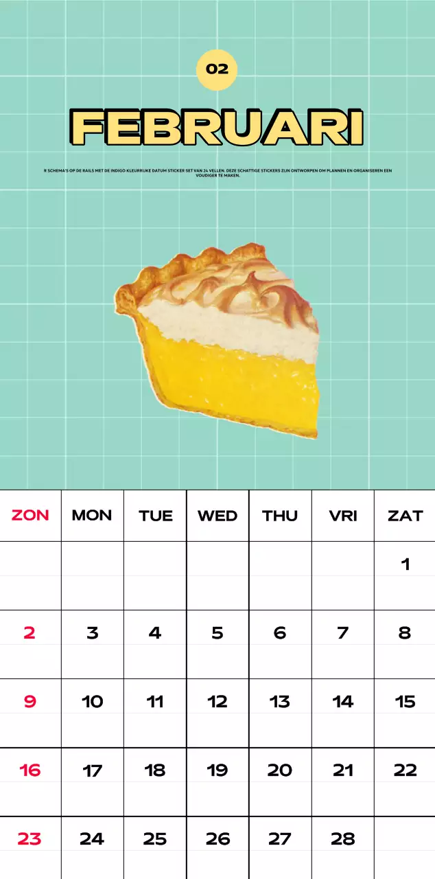 Kleurrijke kalenders met verschillende retro-illustraties
