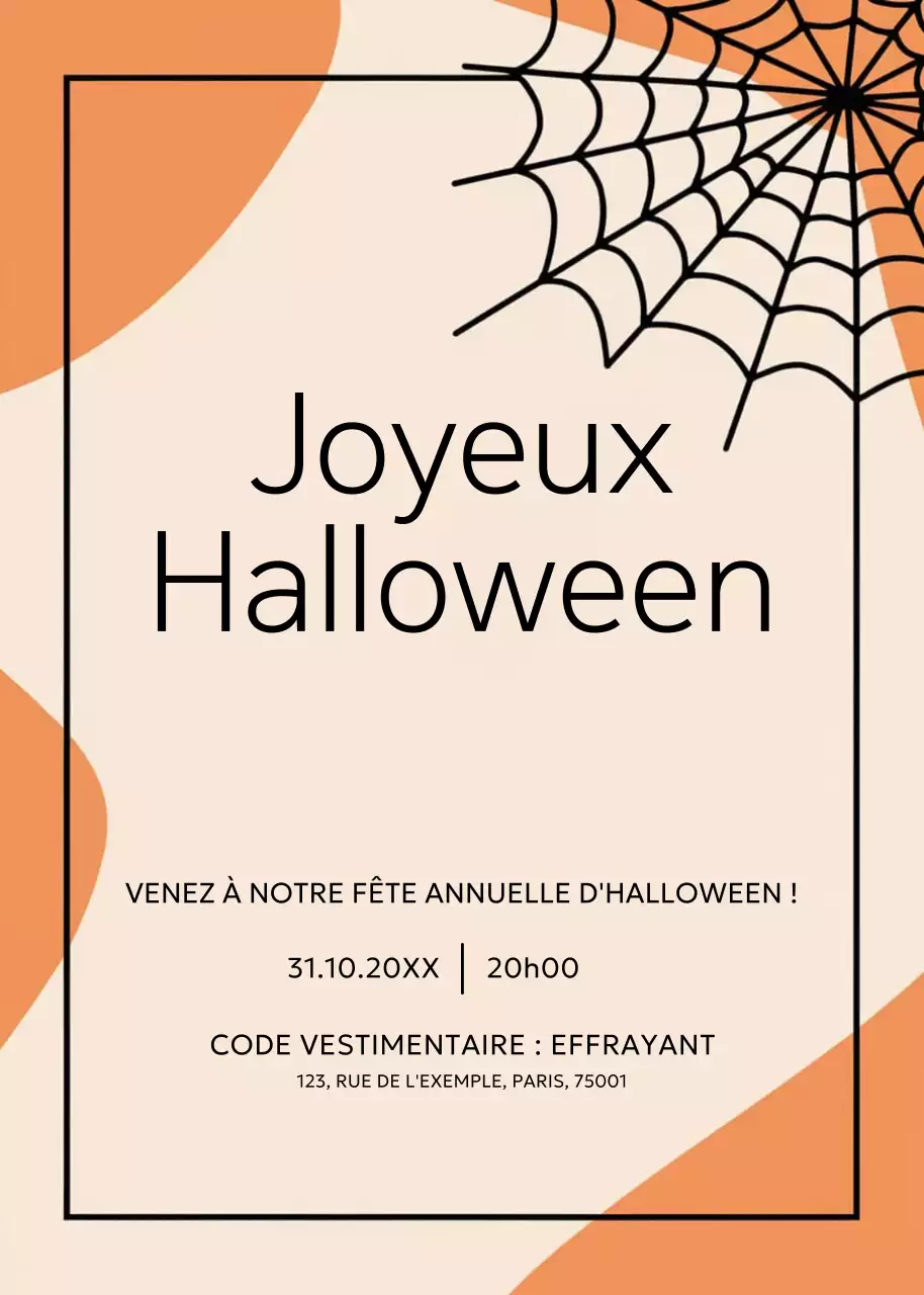 invitation orange minimale pour Halloween