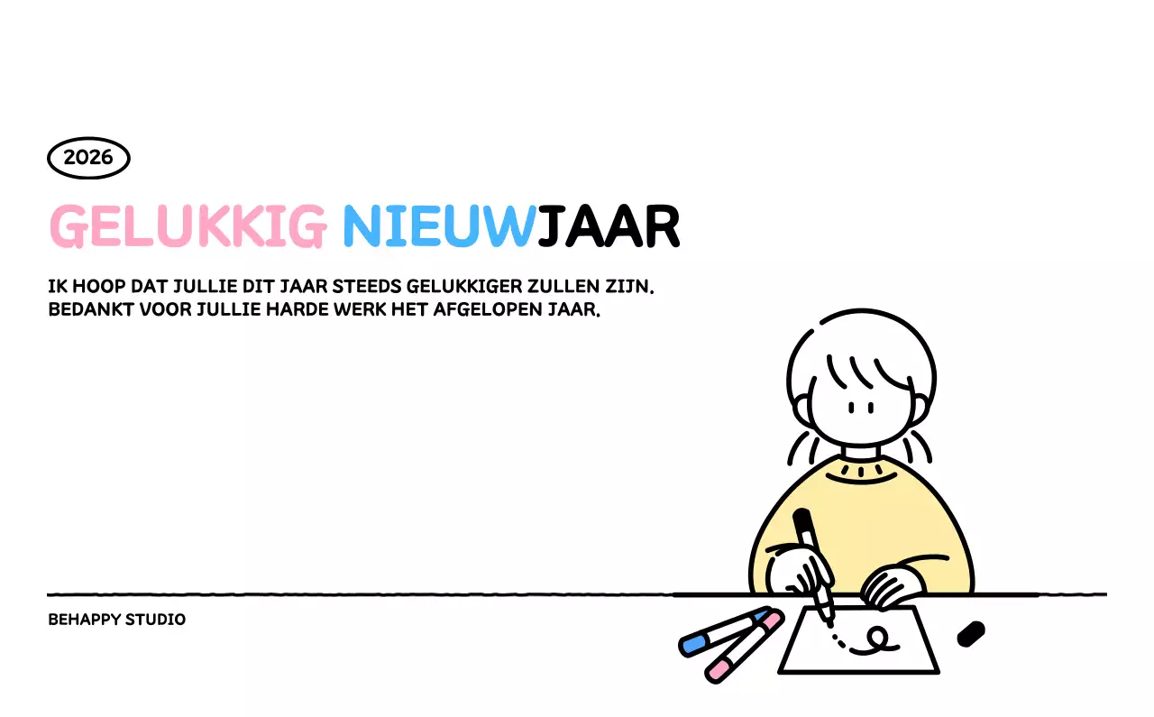 Geïllustreerde kalender met een mooie lijnstijl