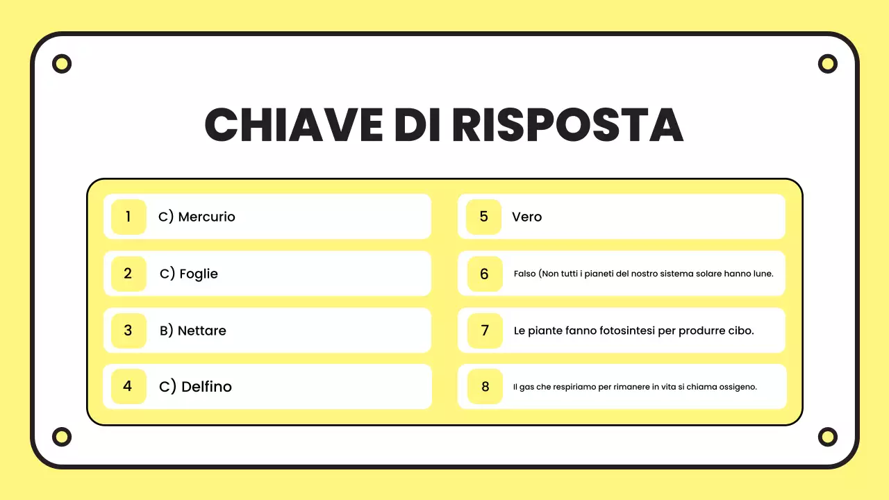 giallo semplice presentazione del quiz