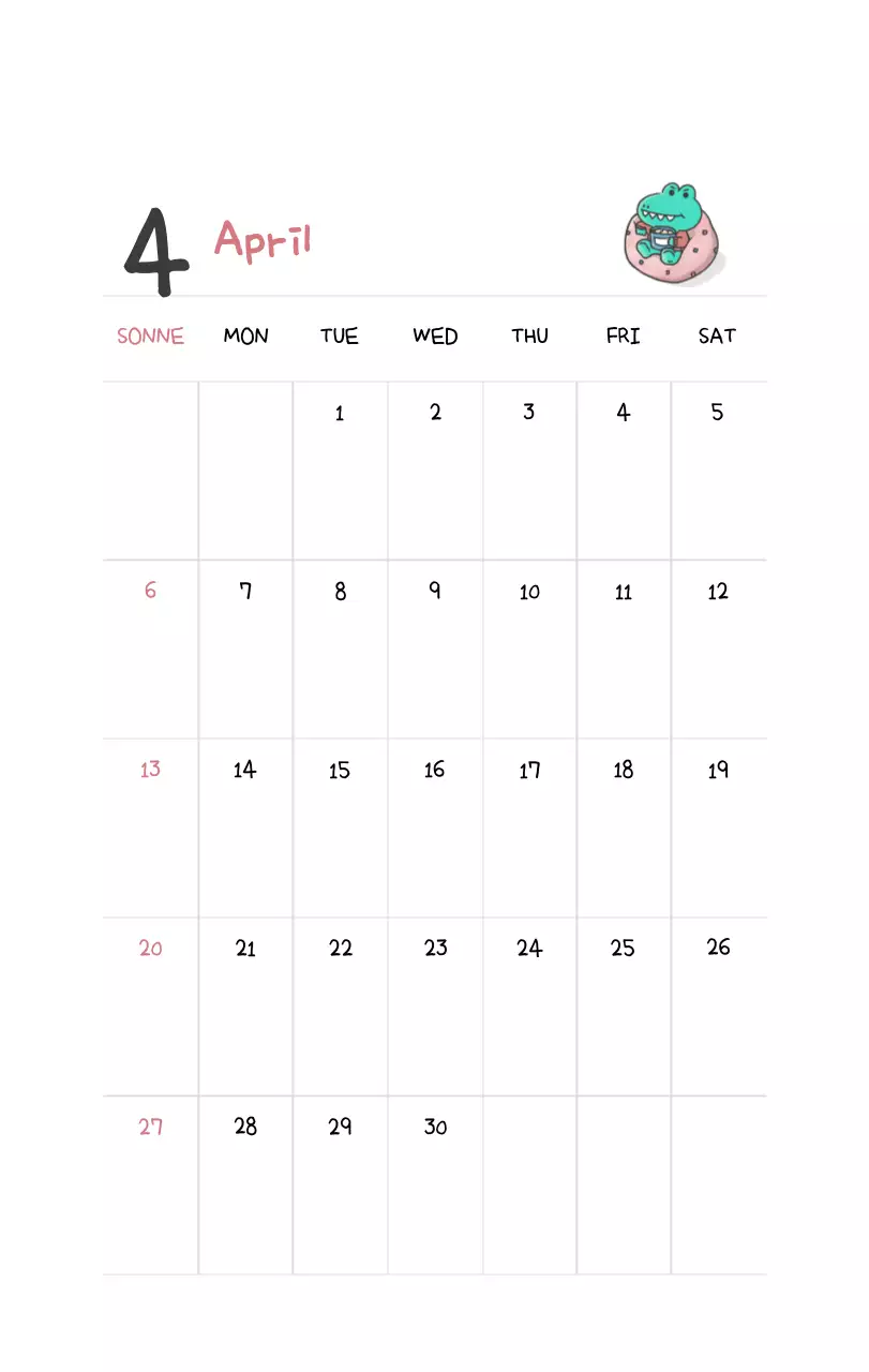 Ein Kalender mit einem niedlichen Ago-Illustrationskonzept