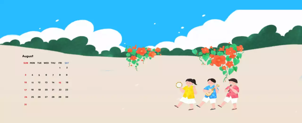 New Year's calendar with a warm, illustrated feel