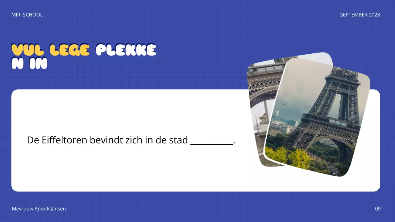 aankondiging blauwe ludieke quiz
