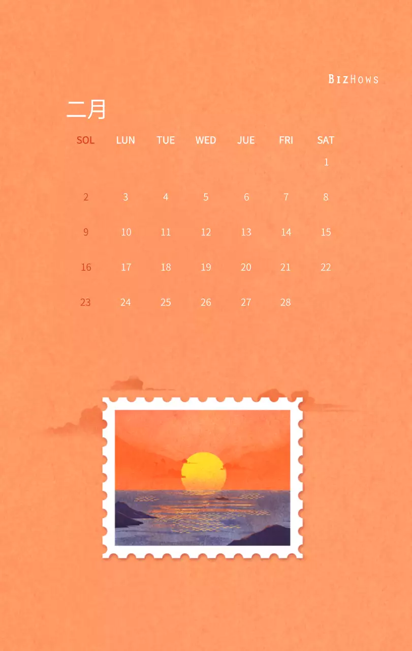 Calendario de Año Nuevo con cálidas ilustraciones
