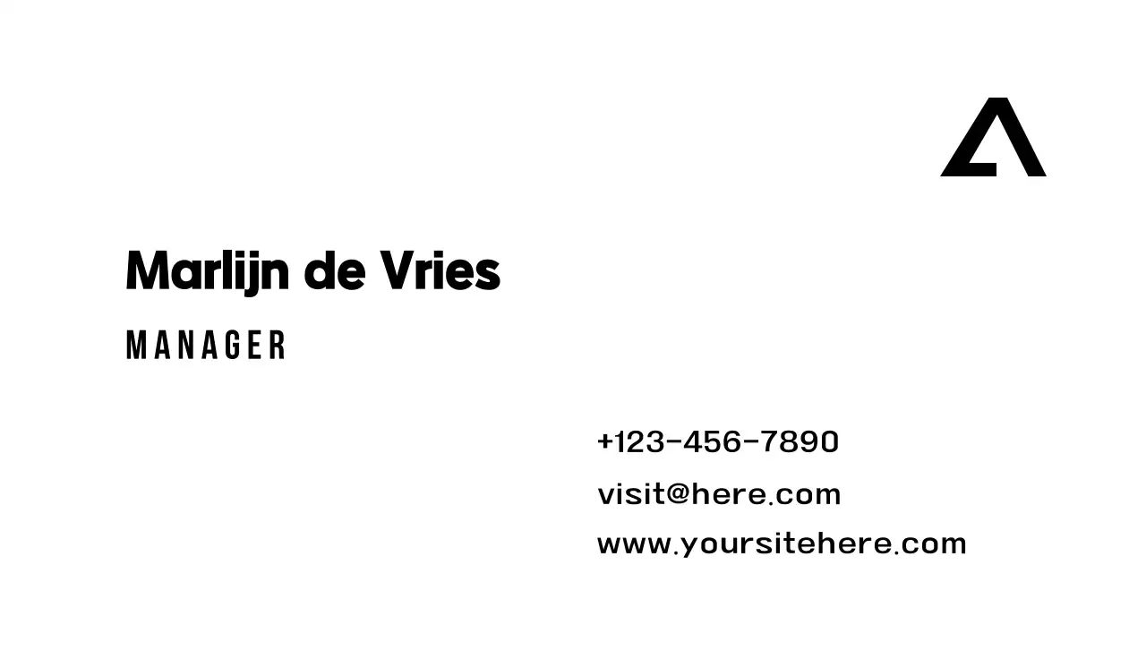 zwart minimalistisch visitekaartje