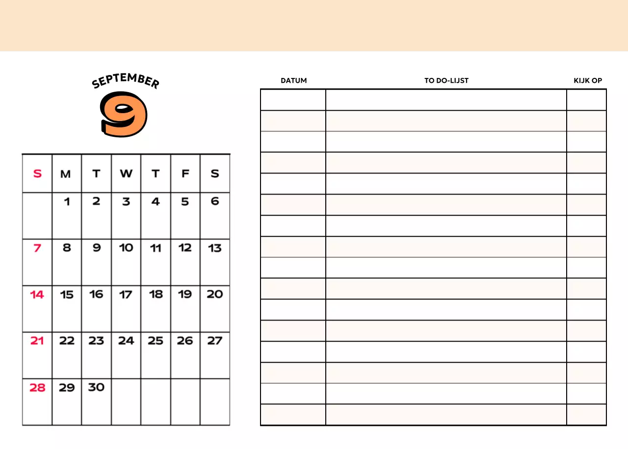 Kleurrijke kalenders met verschillende retro-illustraties