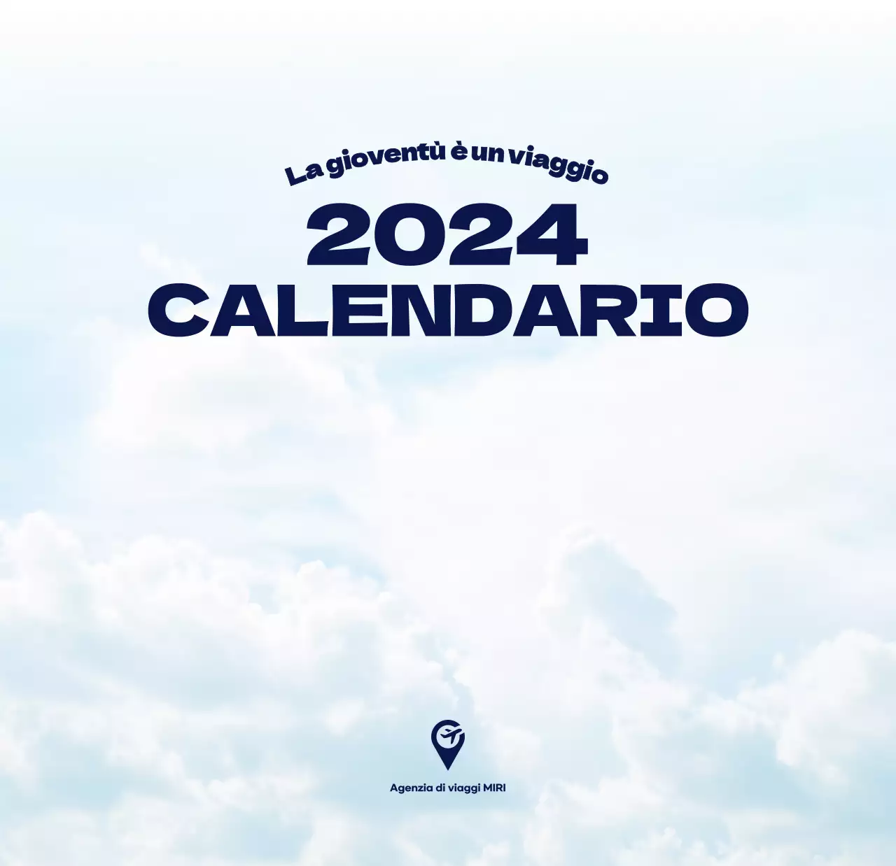 Calendario pulito con foto del cielo