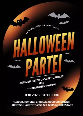 Orange Gothic Halloween-Einladung