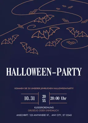 navy classic Halloween-Einladung