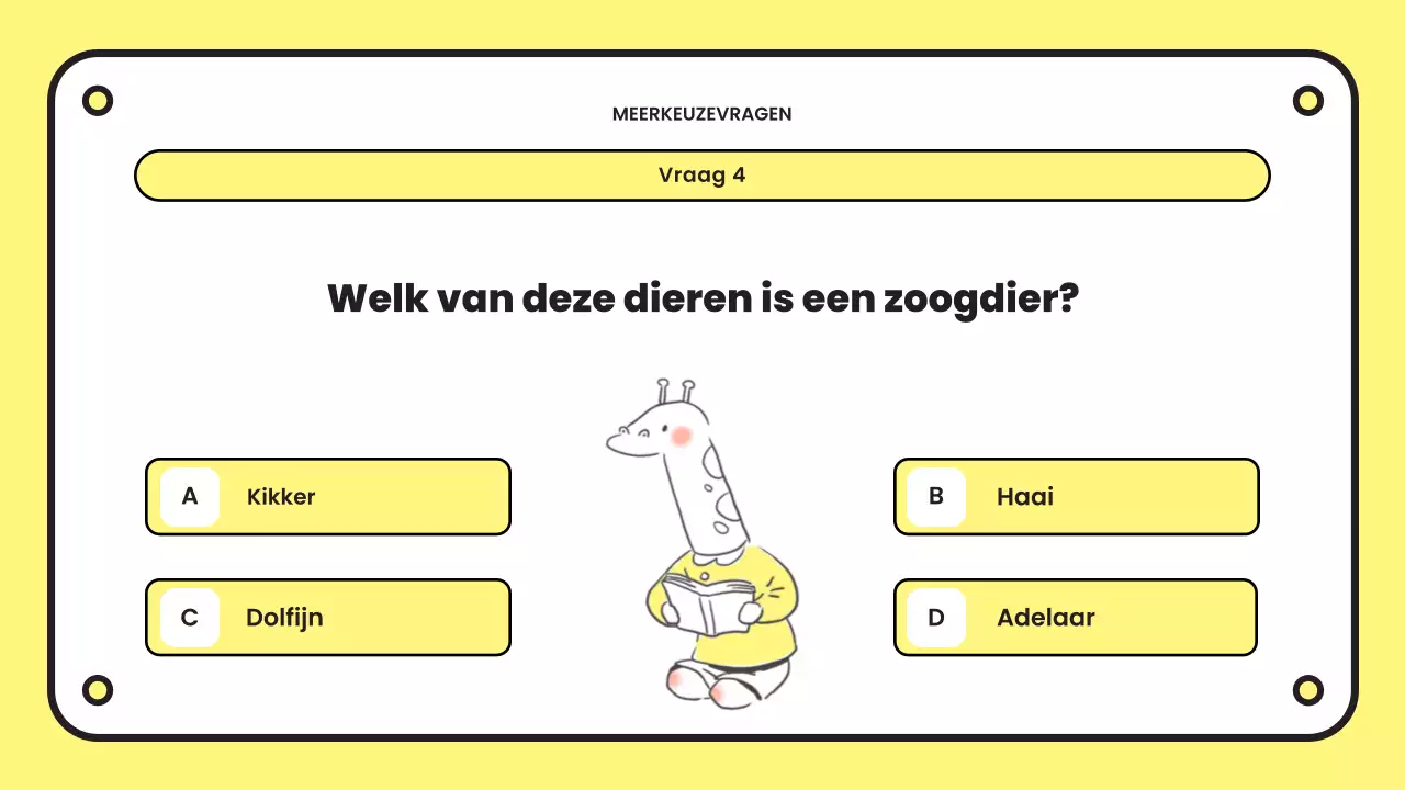 gele eenvoudige quizpresentatie
