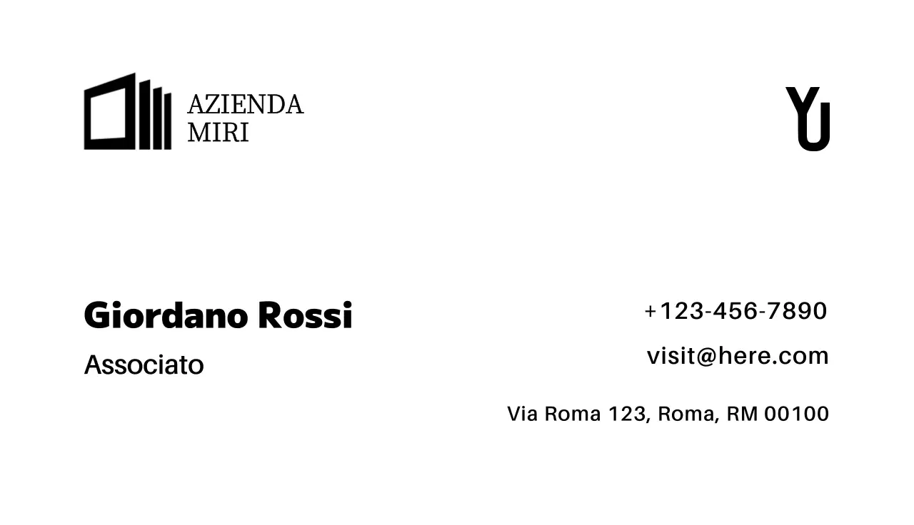 biglietto da visita minimalista nero
