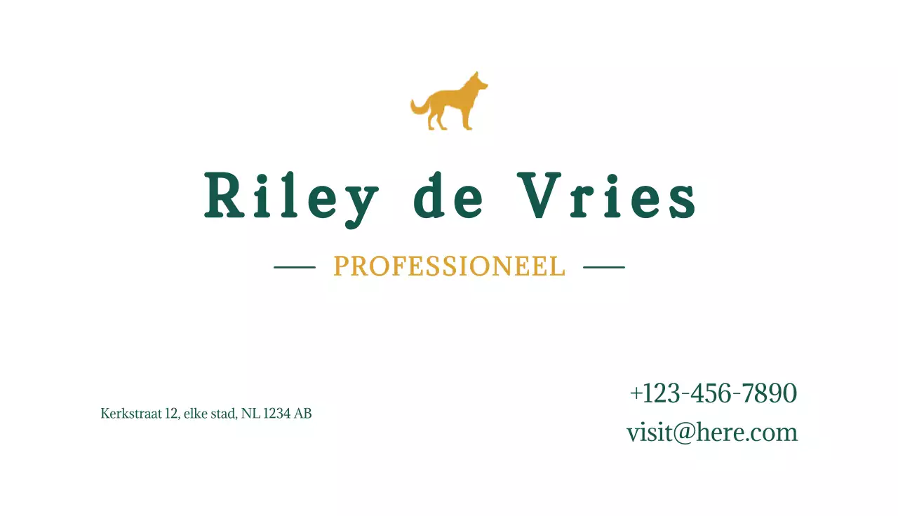 groen professioneel visitekaartje