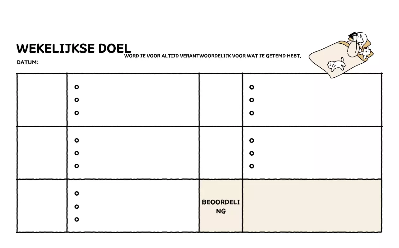Geïllustreerde kalender met een mooie lijnstijl