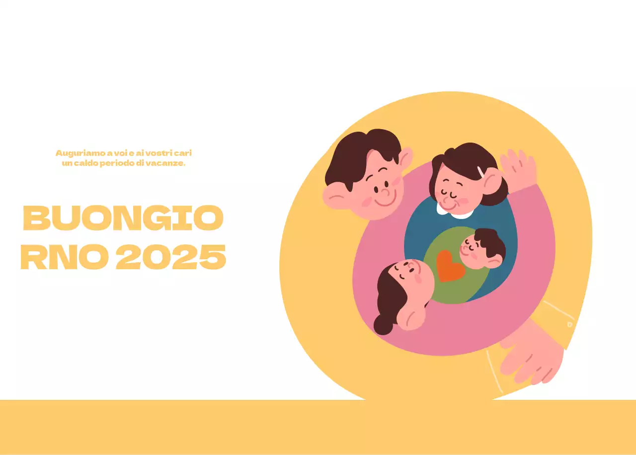 Un ospedale festivo con illustrazioni a tema salute e famiglia e accenti colorati