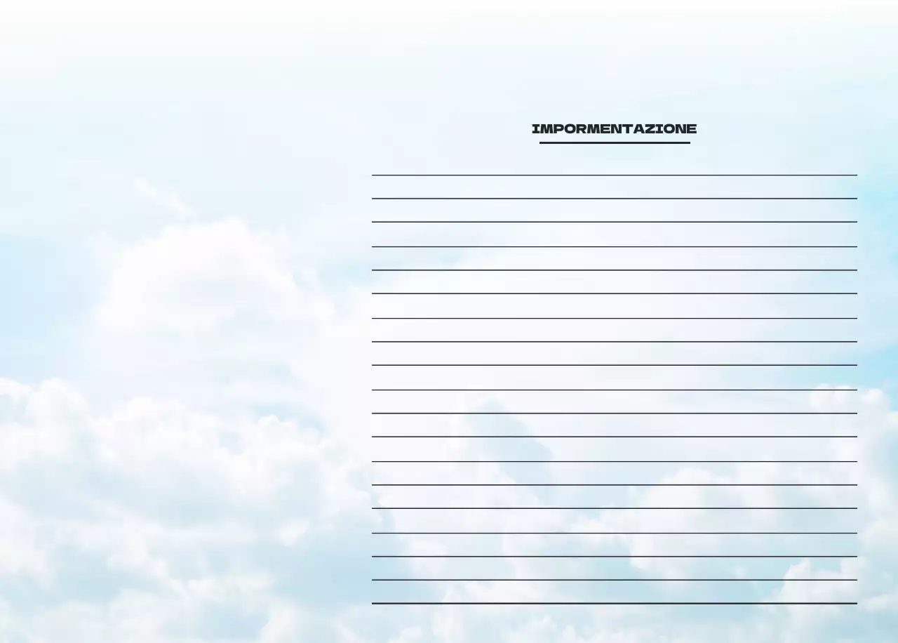 Calendario pulito con foto del cielo