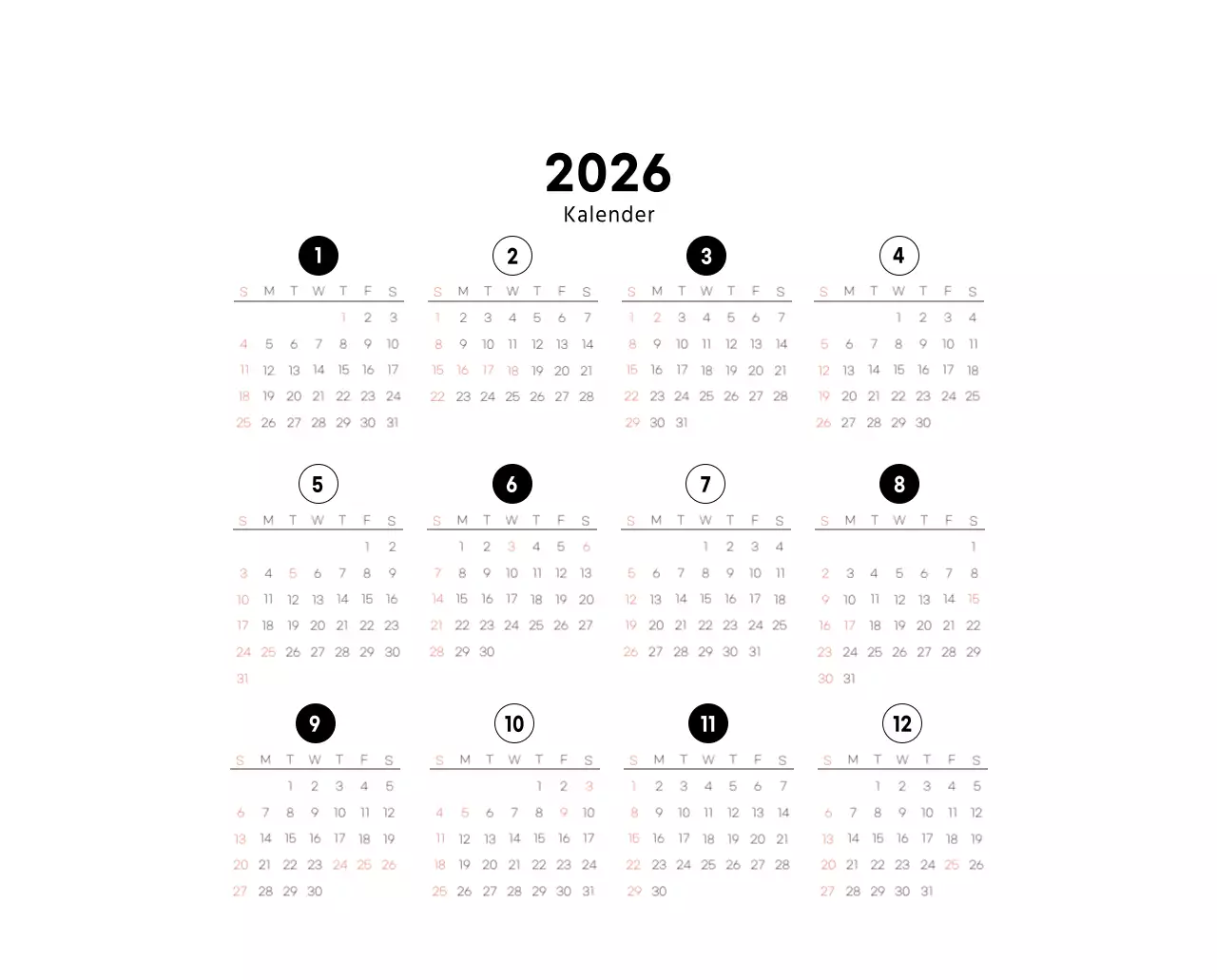 Eenvoudige bureaukalender met koffiefoto's voor cafés in witte tinten
