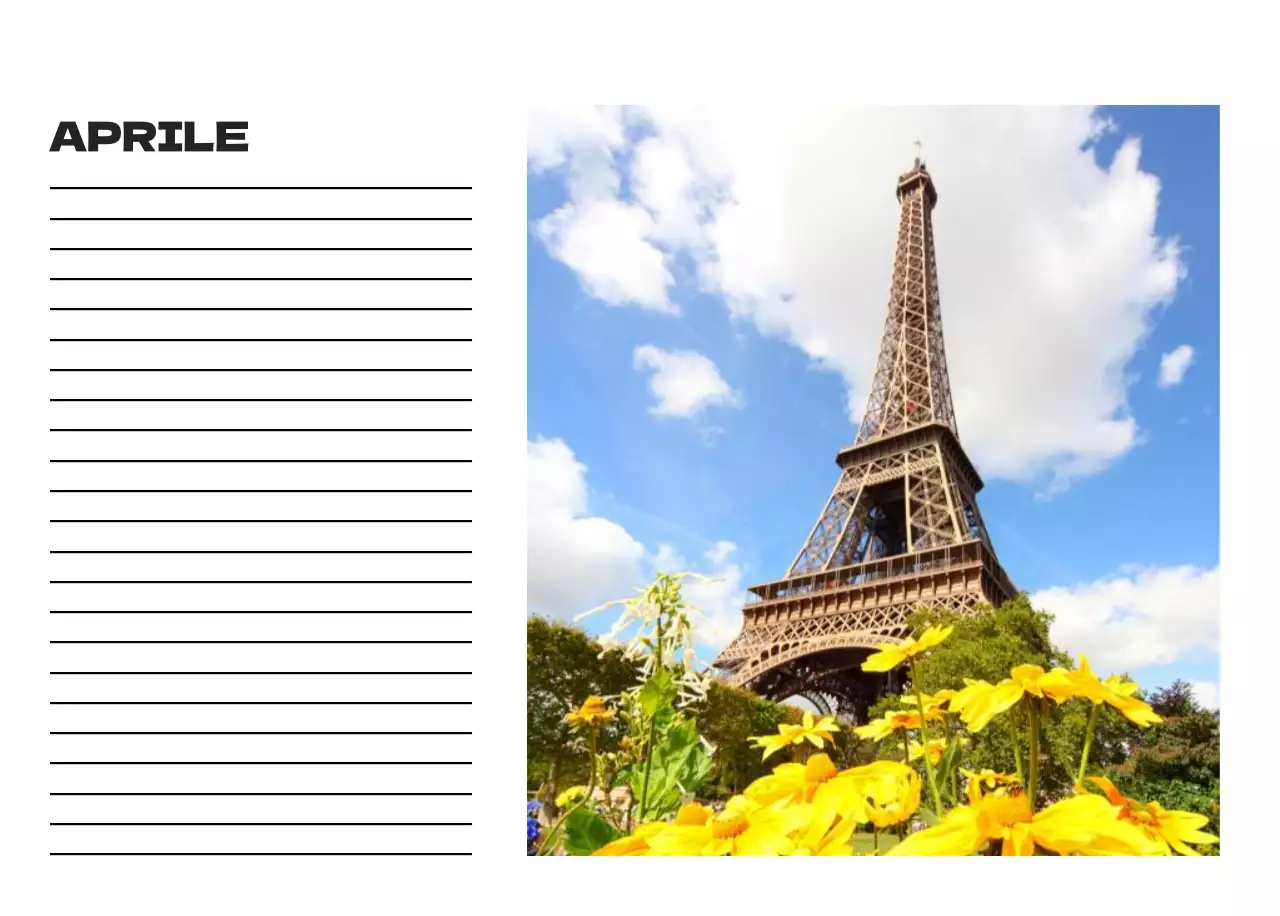 Calendario pulito con foto del cielo