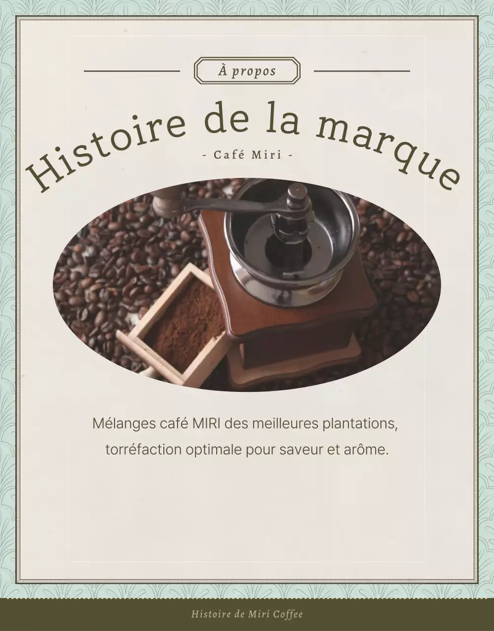 Promouvoir la vente de grains de café vintage en bleu clair et en marron